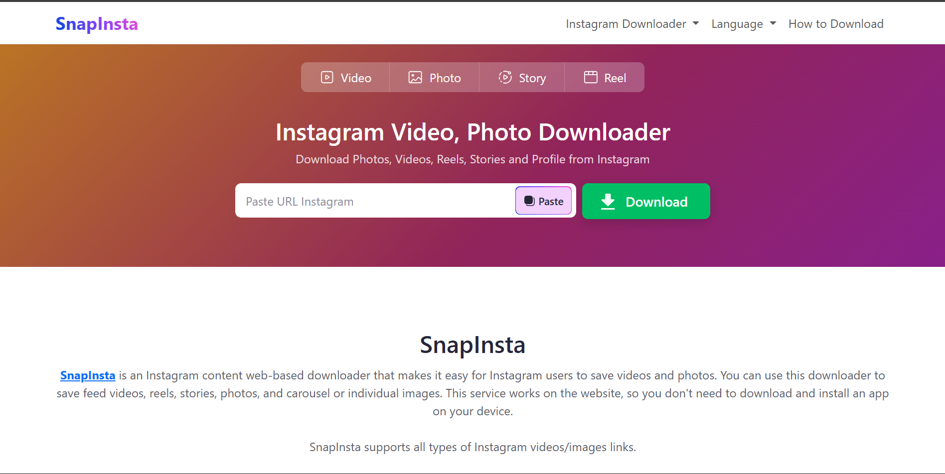 Tutorial Download Foto Profil IG Menggunakan SnapInsta